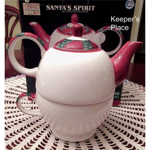 Debbie Mumm Tea For One SANTA'S SPIRIT Teapot - Picture 4 of 5